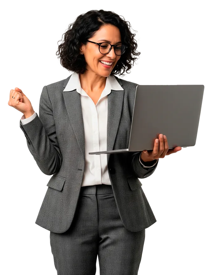 Profesional certificada validando sus resultados